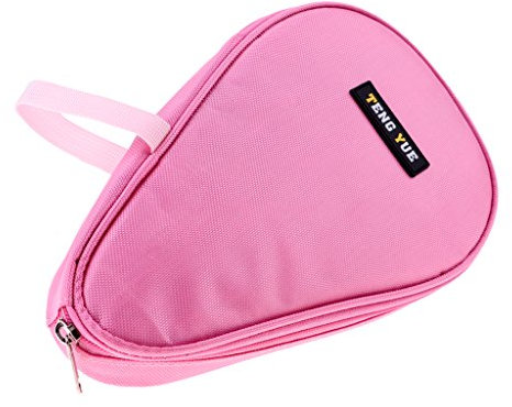 SM SunniMix Tennis de Table Raquette -Pong Paddle Bat Sac Couverture Balle Stockage Sac Pochette, Rose, 29.2 x 17.8 cm