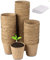 LATERN 100Pcs 8cm Macetas de Semillas de Fibra Biodegradable para Plántulas y Trasplantes con 100pcs Etiquetas de Plantas de Plástico (Blanco 5x1cm)