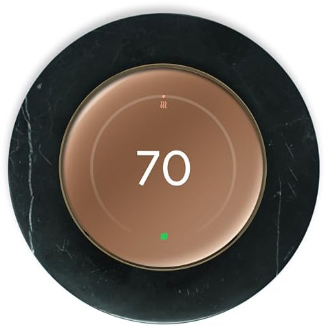Coveeyaltz Naturstein-Thermostat-Wandplatte, kompatibel mit Nest-Thermostat 4/3/E Gens, Metallsockel und austauschbare Abdeckung, einfache Installation mit Kabelbaum-Wandhalterung (schwarz) zum Patent