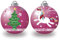 ARDITEX weihnachtskugeln Einhorn 8 cm rosa 6 Stück