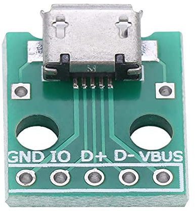 Micro Usb Femelle Breakout, 10Pcs Micro USB Femelle Prise pour DIP Carte Adaptateur 5 Broches Pas de 2.54mm