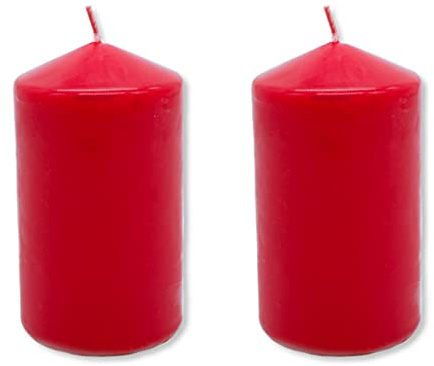 DARO DEKO Stumpenkerze Säulenkerze rot Ø 7 x 10cm - 2 Stück