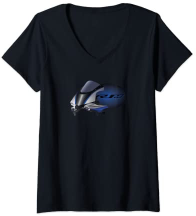 Femme Yamaha R1 YFZ R1M T-Shirt avec Col en V