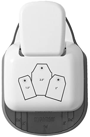 Paperfuel 3-in-1 Etikettenstanzer, 3 Größen, zum Erstellen von Labels, Etiketten, mit Eckiger Oberkante, Motivstanzer zum Basteln mit Papier, Karten gestalten und Geschenke verpacken
