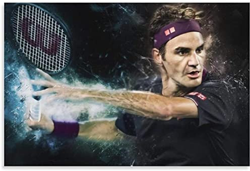 Puzzle 1000 Teile Erwachsene und Kinder Roger Federer Splash-Poster Holz Puzzles Stress Freisetzung Spiel 1000 Piece 29.5x19.6inch(75x50cm) Kein Rahmen