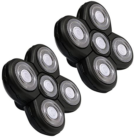 Ritammi 5-Kopf-Rasiererset, 2x Rasierkopf, Universal für 5-Kopf-Rasierer, Rotierender 4D-Schneidkopf, Wasserdicht, Schwarz, Aufladbar, Klassisch, Männer