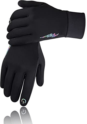 SIMARI Kinder Handschuhe Thermo Winterhandschuhe Fahrradhandschuhe Laufhandschuhe Anti-Rutsch Touch Screen Skifahren Outdoor Sport für mädchen Jungen 2-11 Jahre SMRG106 (Schwarz L)