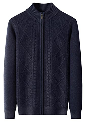 Moda Cashmere Maglione Uomo Full Zip Maglia Cardigan Maglione Caldo Maglione Inverno Cappotto