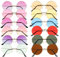 Lotvic 12 Paar Hippie Brille, Retro Sonnenbrille, Partybrille, Runde Hippie Stil Kreis Farbige Brille, Runde Hippie Sonnenbrille, für 60er 70er Jahre Party, Hippie Kostüm Brille Herren Damen Brille