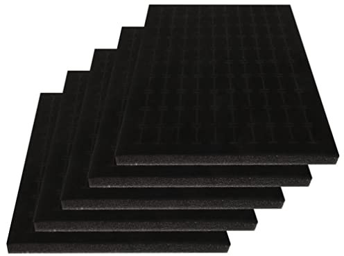 DOITOOL Lot De 5 Plateaux De Présentation en Velours Noir Plateau De Présentation De Bijoux Coussinets en Mousse pour Vitrine De Bijoux Présentoirs De Rangement (11 X 7)