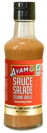 AYAM, Sauce Salade au Sésame grillé, Sucrée-Salée, crémeuse, Sauce japonaise, Sans gluten, Sans conservateurs, 205 ml