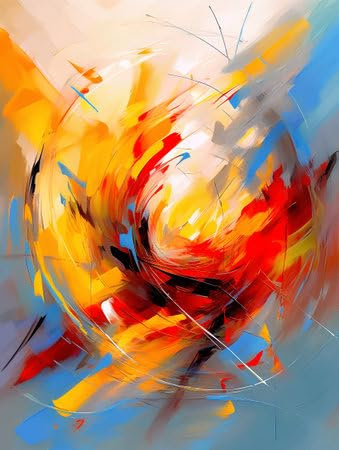 adrium Acryl-Bild 30 x 40 cm: Abstrakter Hintergrund mit Pinselstrichen in den Farben Rot, Orange und Blau (208880980)