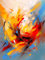 adrium Acryl-Bild 30 x 40 cm: Abstrakter Hintergrund mit Pinselstrichen in den Farben Rot, Orange und Blau (208880980)