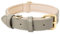 HEELE Hundehalsband Leder Hundehalsband mit gepolstert und echtes Leder, Verstellbar, Halsband für Welpen Kleine Mittel Große Hunde, Neu-Grau, S