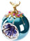 BRUBAKER Premium Weihnachtskugel Blau mit Hirsch Figur - 10 cm Christbaumschmuck mit Perlen Dekorationen - Von Hand dekorierte Baumkugel aus Glas - Weihnachtsdeko Christbaumkugel