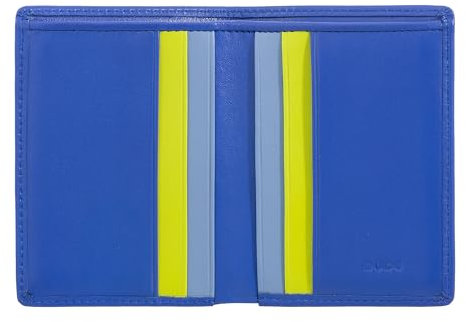 DUDU Herren Portemonnaie aus Leder, schmales Herren Portemonnaie mit Kreditkartenfach, kleines und kompaktes Banknotenfach, mit RFID-Schutz Kornblume