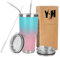 Y·J&H 30oz (850ml) Doppelwandig Vakuum Isolierter Autobecher, Edelstahl Reiseflasche, Thermobecher Kaffee to Go mit 2 Spritzfestem Deckel 2 Strohhalm, Rohrbürste,BPA Free - Türkis&Rosa