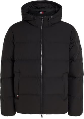 Tommy Hilfiger Doudoune Homme Down Hooded Puffer Jacket avec Capuche, Noir (Black), XL