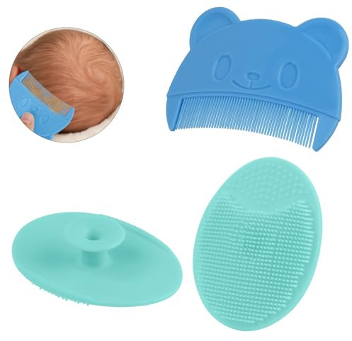 Aolso Baby-Haarkamm, 2 Stück Baby-Haarbürsten- und Kamm-Set, Baby-Haarbürste, Neugeborene Haarkamm, kamm gegen milchschorf baby kind, ovale Shampoo-Bürste, Geschenk zur Babyregistrierung