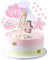 Kawailay Decoración para tartas de 4 cumpleaños para niñas, decoración de 4 cumpleaños, decoración para tartas Happy Birthday Rainbow Cake Topper Nubes Estrellas Tapas para Niñas Cumpleaños – Rosa