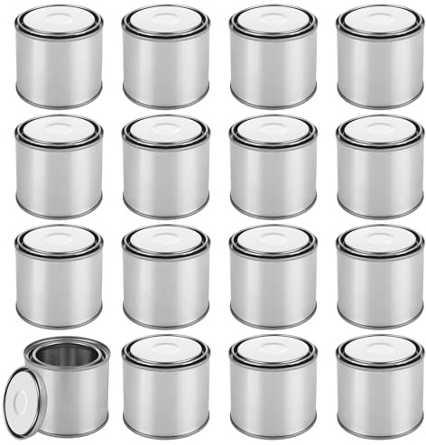 LDHHYH 16 Pack Empty Metal Paint Cans with Lids, 1/2 Pint Size (8 oz)