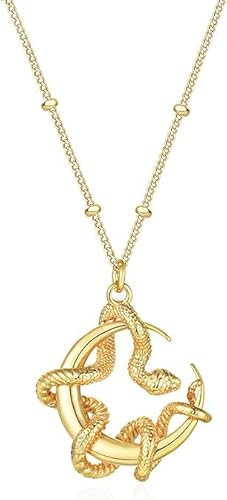 Jenosy Collana Serpente In Oro Da Donna Dorata 14K Collana Con Pendente A Serpente In Zirconia Cubica Collana Fatta A Mano Gioielli Ipoallergenici In Oro Regali