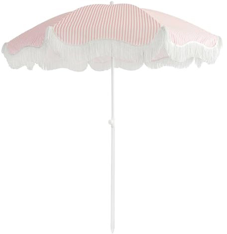 Sljovexity Sombrilla De Terraza con Flecos, Sombrilla De Playa 200 Sin Base, Sombrilla Vintage Flecos Portátil, Sombrilla Mesa Protección Solar 8 Varillas, Sombrilla De Jardín Altura Regulable