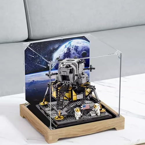 Acryl-Vitrine für Lego 10266 Apollo 11 Mondmodul, staubdichte Box, Aufbewahrungsbox, transparente Box, Displaybox, kompatibel mit Lego 10266 (nur Hülle, kein Modell (Option 1)
