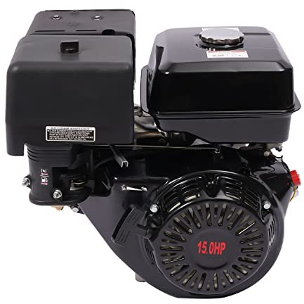 4-Takt 15 PS Benzinmotor, 9.7Kw Go Kart Motor, tragbarer manueller Recoil Start Motor, 420CC OHV 1 Zylinder Benzinmotor für industrielle und landwirtschaftliche Arbeiten, 3600 R/min (Schwarz)