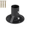 Besttoolifes Base Chain Link Fence Post Floor Flange, Heavy Duty Solid Fence Post Concrete Bracket, Round Chain Link Fence Post Pole Flange Base, Black Floor Flange