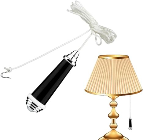 Wpsagek Ziehen Sie Kordellicht, Badezimmer Licht ziehen Kordelsteuerung - 150 cm Nylon -Schnur -Zugkette für Lichtsteuerung - Chrome Finish Fody Lampe Fixture Extension Lösung für Wohnzimmer, Hotel