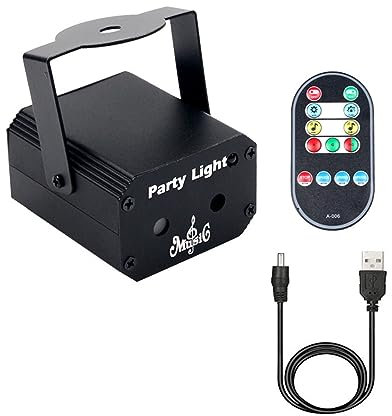 Luci DJ, 32 Pattern Stage Lighting Disco DJ Party Lights Beam Strobe Lamp Mini USB for Home Birthday Halloween KTV Bar Christmas per feste, bar, club, matrimoni, Halloween, Natale(USB Remote Control)
