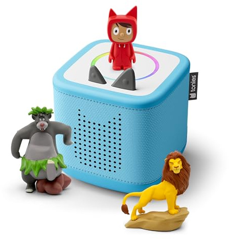 tonies Toniebox 2 Pack Boite à Histoire pour Enfant 1 à 9 Ans, Robuste & Facile à Utiliser, avec Le Roi Lion et Baloo, Bleu
