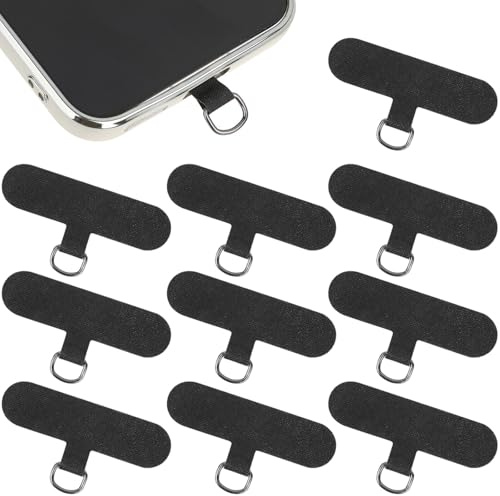 FNANJWQ 10Pcs Phone Tether Tab, Clip for Cell Phone Lanyards | Adhesive-free Lanyard Strap, for Full Coverage Phones Cases, Compatible with Most Smartphones