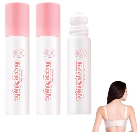 GXGM 3 Piezas pegamento, adhesivo para piel,escote adhesivo invisible de cuello bajo, líquido antideslizante en roll-on, fácil de usar y aplicar.