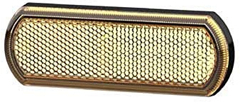 HELLA 8RA 013 403-021 Reflex Reflector - Shapeline Tech - Lens Colour: Yellow - rectangular - Glued/mounting - for horizontal fastening - Lateral Mounting - Quantity: 1