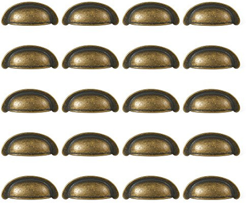 Emuca 9160108 Griffe für Möbelstück, CC 64mm, Zamak, Bronze farbe, 20 Stück