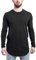 Blackskies Side Zip Langarm T-Shirt | Langes Oversize Fashion Basic Longsleeve Herren Longshirt Long Tee mit Reißverschluss - Schwarz Small S