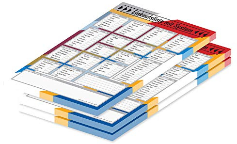 PRICARO Einkaufsliste System, Streifen, bunt, A5, 3 Stück