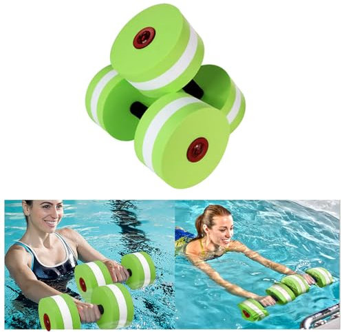 ZZM Foam Dumbbells, Water Aerobics Dumbbell Sports Aquatic Exercise Dumbbells Water Barbells Hand Bars Swimming Training Fitness Equipment 2PCS