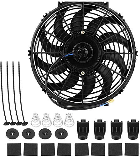 Universal Kühlerlüfter, Lüftermotor Kühlerventilator Ventilator Universal Auto Slim Push Pull Elektromotor Lüfter 12V für Kühlung Motor mit Montage-Kit