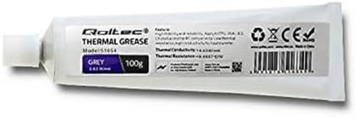 Qoltec Pasta Termica 4,63 W/m-K 100g Grigio, 8 μm, 3,15 g/cm³, Tubo, 51654
