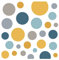 Little Deco 86 Punkte Wandsticker Kinderzimmer Kreise Junge I blau grau gelb I Wandtattoo Spielzimmer Klebepunkte Wandsticker Set Dots selbstklebend DL539-30