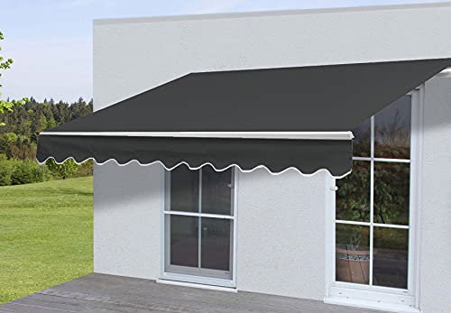 Mendler Alu-Markise T791, Gelenkarmmarkise Sonnenschutz 4,5x3m - Polyester anthrazit