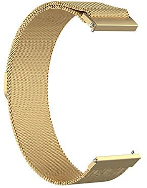Strap-it 20mm Universal Edelstahl Uhrenarmband - Schnellverschluss Milanese Metallarmband mit Magnetverschluss für Alle (Smart) watches für Damen und Herren - Gold