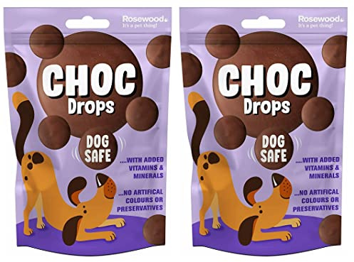 2 PACK Gouttes de chocolat en bois de rose pour chien - Friandise au chocolat pour dressage de chien - Taille 200 g
