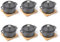 HAWOK Lot de 6 mini cocottes en fonte avec couvercle Noir 270 ml