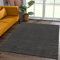 SANAT Kurzflor Teppich Wohnzimmer - Uni Modern Teppiche fürs Schlafzimmer, Arbeitszimmer, Büro, Flur, Kinderzimmer und Küche - Dunkelgrau, 60 x 110 cm