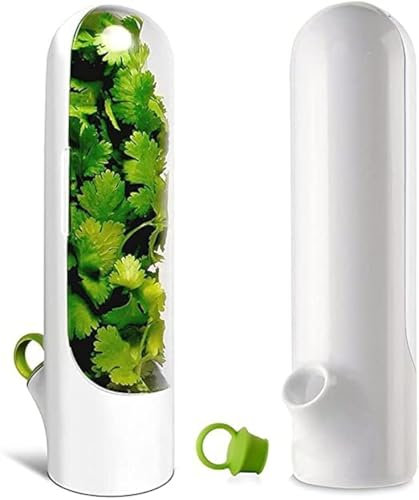 Conservateur D'herbes, Conservateur D'herbes en Plastique de Qualité Supérieure et Récipient de Stockage D'herbes Conservation Sous Vide Automatique pour Coriandre, Menthe, Persil, Asperges, Garde les