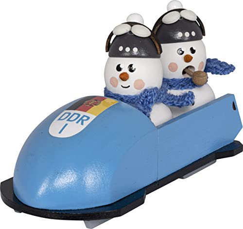 Räuchermann Schneemänner in DDR Bob original Erzgebirge I Räucherfigur aus Holz I Höhe 7 cm I Weihnachtsdeko I schöne Geschenkidee I Dekoration innen I Weihnachten I Räuchermännchen